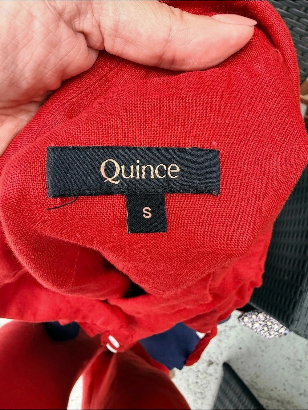 Quince 100% European Linen Shirt Dress Red Small
